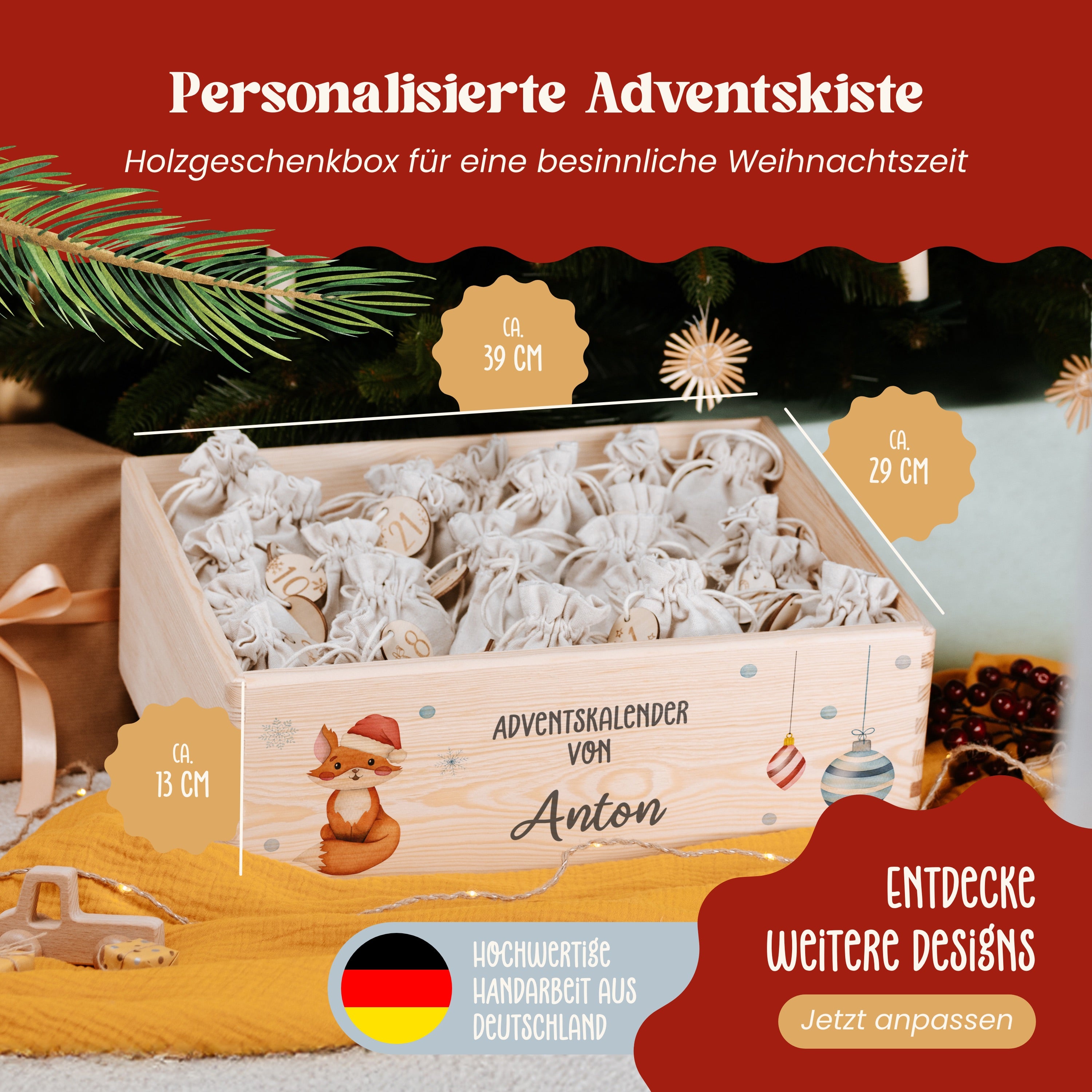 Adventskalender Kiste | Design 01 | Freundebande